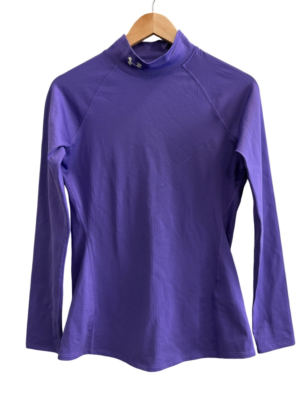 UNDER ARMOUR Coldgear Mock Neck Long Sleeve Base Layer Shirt Purple Size Medium